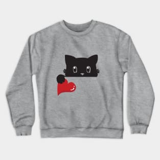 Black Cat Valentine Kitten Lovers Outfit Crewneck Sweatshirt